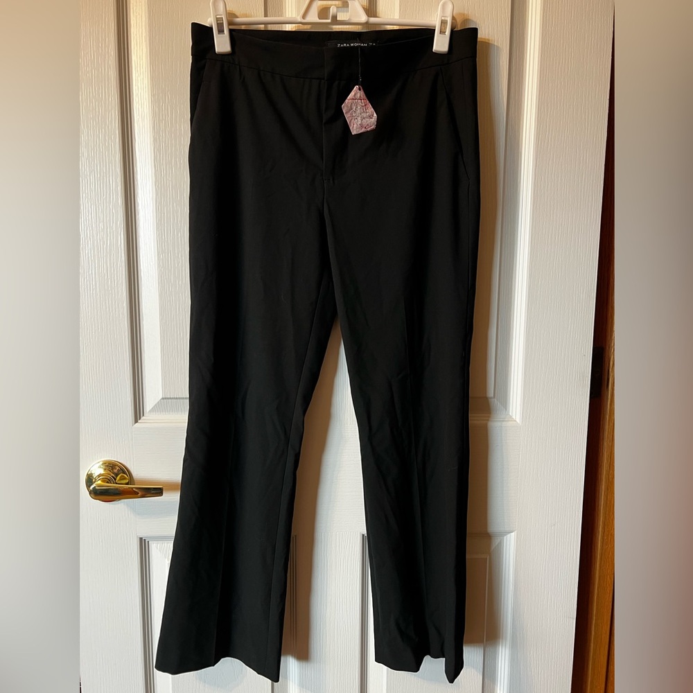 Zara Black Straight-Leg Trousers